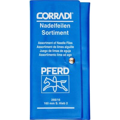 PFERD TOOLS 12314084 CORRADI naaldvijlenset Zwitserse kap 2 in PVC-roltas Lengte 160 mm 1 stuk(s) PFERD TOOLS 12314084 CORRADI naaldvijlenset Zwitserse kap 2 in PVC-roltas Lengte 160 mm 1 stuk(s)