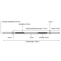 Olympische Halterstang 50 mm - Focus Fitness - 180 cm - thumbnail