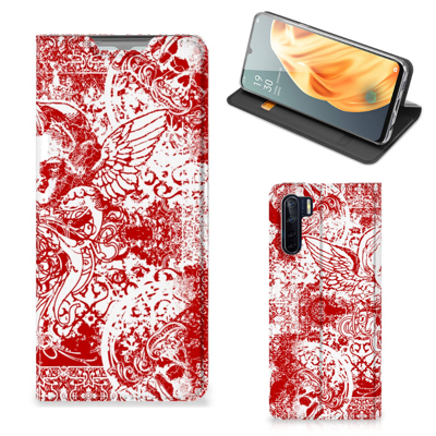 Mobiel BookCase OPPO Reno3 | A91 Angel Skull Rood