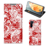 Mobiel BookCase OPPO Reno3 | A91 Angel Skull Rood - thumbnail