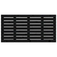 Hoofdbord wandmontage 146x3x63 cm massief grenenhout zwart - thumbnail