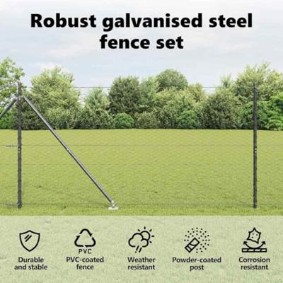 VidaXL Afrasteringspaal grijs 10 x 1,2 m (36 mm gaas) staal en pvc