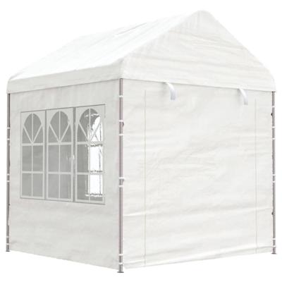 VidaXL Prieel met dak 2,28x2,23x2,69 m polyetheen wit