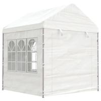 VidaXL Prieel met dak 2,28x2,23x2,69 m polyetheen wit - thumbnail