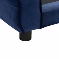 Hondenbank 72x45x30 cm pluche blauw - thumbnail