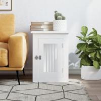 Hondenbench 45x62x59 cm bewerkt hout wit - thumbnail