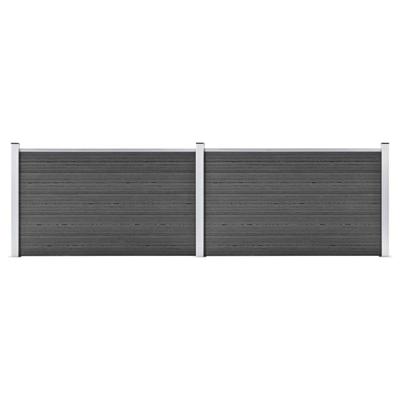 Schuttingpanelenset 353x105 cm HKC zwart