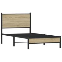 Bedframe zonder matras metaal sonoma eikenkleurig 90x200 cm - thumbnail