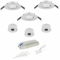 3 LED inbouwspots warmwit 2700K dimbaar 80mm kleur wit - thumbnail