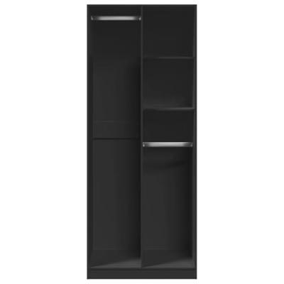 Kledingkast 80x50x200 cm bewerkt hout zwart