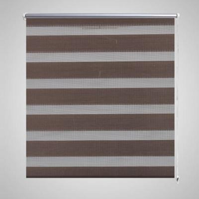 VidaXL Zebra rolgordijn 60,9 x 120 cm stofbreedte 56,7 cm koffiebruin