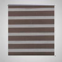VidaXL Zebra rolgordijn 60,9 x 120 cm stofbreedte 56,7 cm koffiebruin - thumbnail