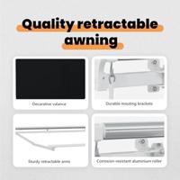 VidaXL Inklapbaar zonnescherm zwart 300 x 250 cm stof en staal - thumbnail