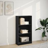 Boekenkast 60x24x109 cm bewerkt hout zwart - thumbnail