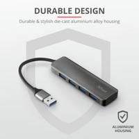Trust Halyx 4-Poorts Usb 3.2 Gen1-Hub, Grijs - thumbnail