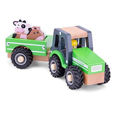 New Classic Toys Tractor groen met aanhanger en dieren New Classic Toys Tractor groen met aanhanger en dieren