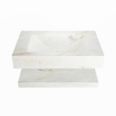 MONDIAZ ALAN-DLUX 70cm planchet Frappe. Vrijhangende wastafel CLOUD midden 1 kraangat, kleur Frappe. MONDIAZ ALAN-DLUX 70cm planchet Frappe. Vrijhangende wastafel CLOUD midden 1 kraangat, kleur Frappe.