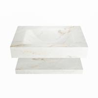 MONDIAZ ALAN-DLUX 70cm planchet Frappe. Vrijhangende wastafel CLOUD midden 1 kraangat, kleur Frappe. - thumbnail