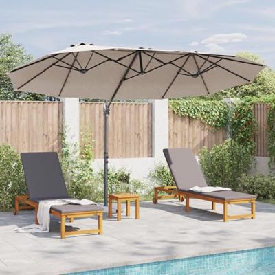 VidaXL Parasol taupe 372 x 198 x 243 cm polyester en aluminium VidaXL Parasol taupe 372 x 198 x 243 cm polyester en aluminium