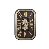 Muurklok Home ESPRIT Gouden Kastanjebruin Kristal Ijzer Glam 43 X 8,5 X 63 CM - thumbnail