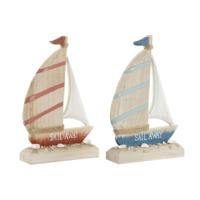 Decoratieve figuren Home ESPRIT Blauw Rood Natuurlijk Kaarsenmaker 15 x 4,5 x 23,5 cm (2 Stuks) - thumbnail