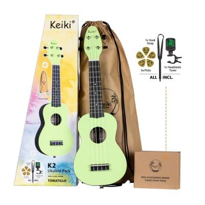 Ortega Keiki K2-TMO Soprano Size Ukulele Tomatillo sopraan ukelele set