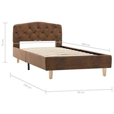 Bedframe kunstsude bruin 90x200 cm