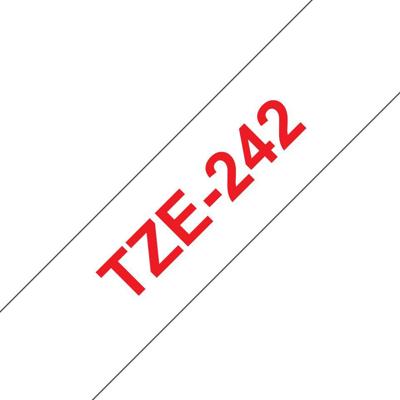 Labeltape Brother TZe, TZ TZe-242 PET Tapekleur: Wit Tekstkleur:Rood 18 mm 8 m
