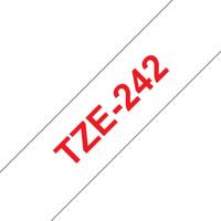Labeltape Brother TZe, TZ TZe-242 PET Tapekleur: Wit Tekstkleur:Rood 18 mm 8 m - thumbnail