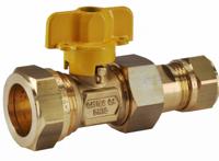 Wiesbaden Riko Gaskogelkranen 22 mm knel x 15 mm knel - thumbnail