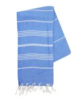 The One Towelling Hamamdoek Blauw/Wit - thumbnail