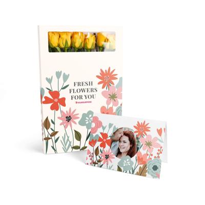 Brievenbusbloemen met persoonlijke kaart - Gele rozen