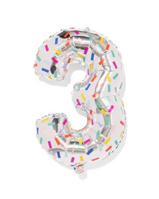 HEMA Folieballon cijfer 3 60cm confetti (nude)