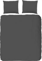 Good Morning Dekbedovertrek "uni dessin" - Antraciet - (135x200 cm) - Katoen - thumbnail