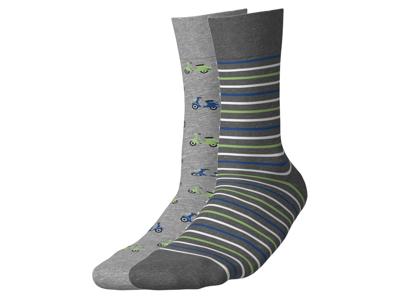 esmara 2 Paar sokken (Auto's/strepen, 43-46)