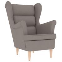 Fauteuil met voetenbankje stof taupe - thumbnail