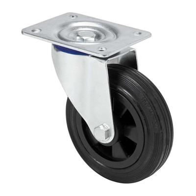 Rueda Ruedas Alex Zwart Rubber Poliamix Ø 10 cm 80 kg draaibaar