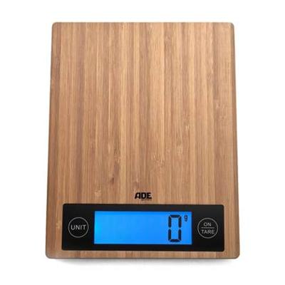 Digitale keukenweegschaal - ADE - RAMONA - Bamboe - 23 x 18 x 2 cm - Inclusief 2 Cr2032 batterijen