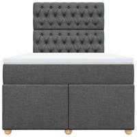 Boxspring met matras stof donkergrijs 120x190 cm - thumbnail