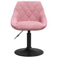 Eetkamerstoelen draaibaar 6 st fluweel roze - thumbnail