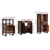 Badkamermeubelset met plank 3 pcs Multikleur 55 x 35 x 60 cm - thumbnail