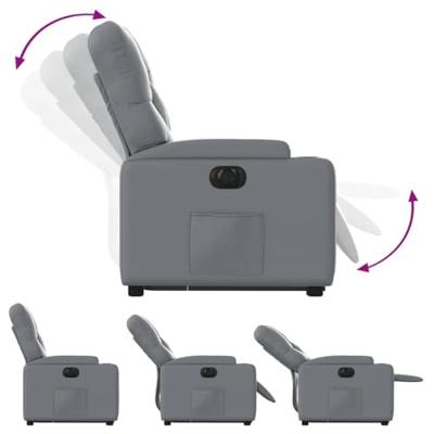 Sta-op-stoel elektrisch kunstleer grijs