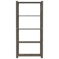 VidaXL Opbergrek 5-laags 80x38x170 cm massief grenenhout grijs - thumbnail