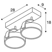 SLV Kalu 1000703 Plafondspot GU10 Zwart - thumbnail