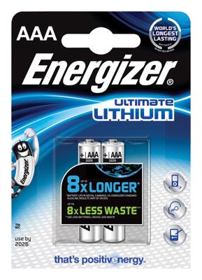 Energizer batterijen Lithium AAA, blister van 2 stuks