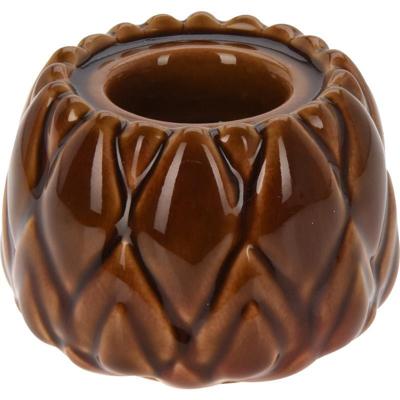 Artisjok theelichthouder 8cm bruin
