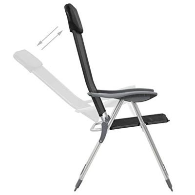 Campingstoelen inklapbaar aluminium zwart 4 st - thumbnail