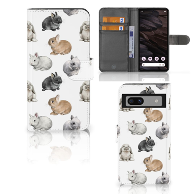 Telefoonhoesje | Met pasjeshouder | voor Google Pixel 7A Konijntjes Telefoonhoesje | Met pasjeshouder | voor Google Pixel 7A Konijntjes