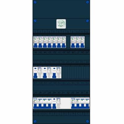 GACIA krachtgroepenkast 10 groepen 230v krachtgroep 16A 400V met aardlekschakelaars HS 4P 40A Gacia