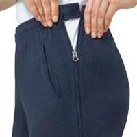 Dames trainingsbroek of revalidatiebroek met rits blauw - thumbnail